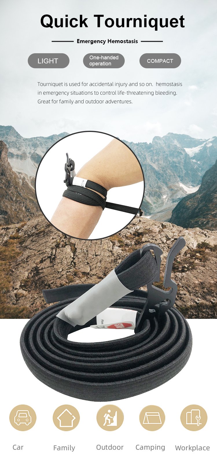 Wholesale Supply of Emergency Rescue Tools: Rapid Hemostatic Belt for Quick Bleeding Control.