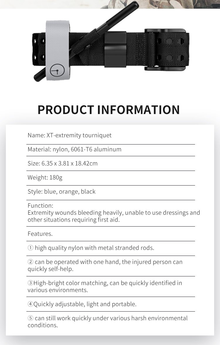 Ce Approved High Quality Tactical Blood First Aid Tourniquet Medical Emergency XT- Tourniquets