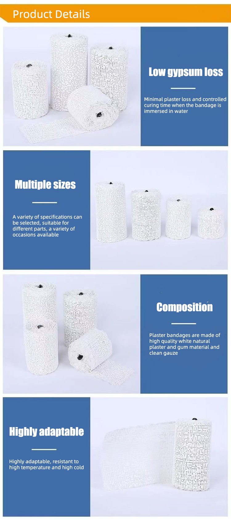 Disposable Plaster Bandage, Easy to Use