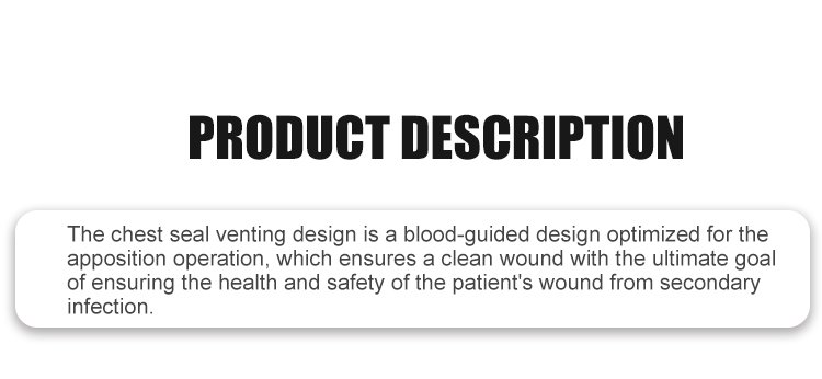 First Aid Wound Dressing 4 Holes Vented Emergency Chest Seal With Vent