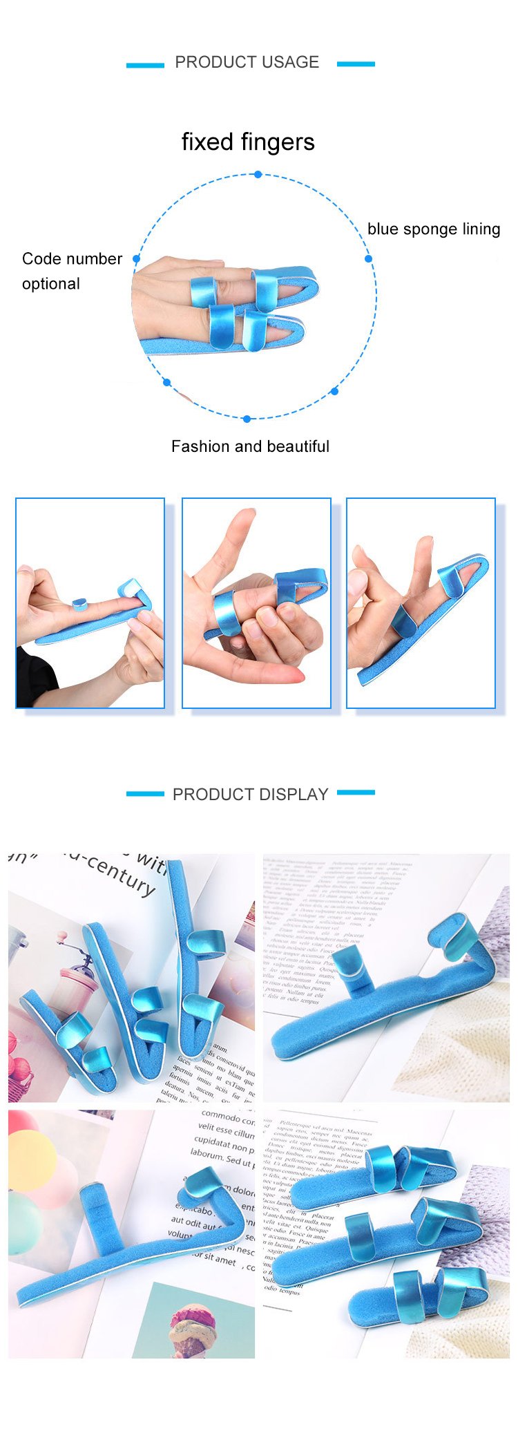 Orthopedic First Aid Finger Splint Medical Sponge Splint For