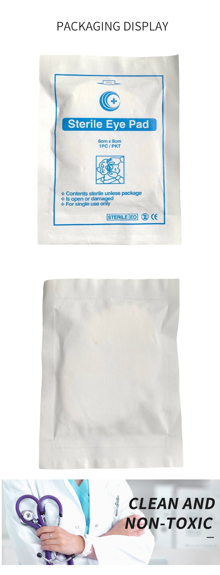 Manufacturer Supplier 100% Cotton Medical Sterile Gauze Eye Pads