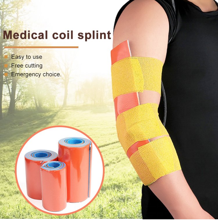 Tactical first aid fixed coil polymer plaster splint plastic finger wrist leg fixed fracture splint