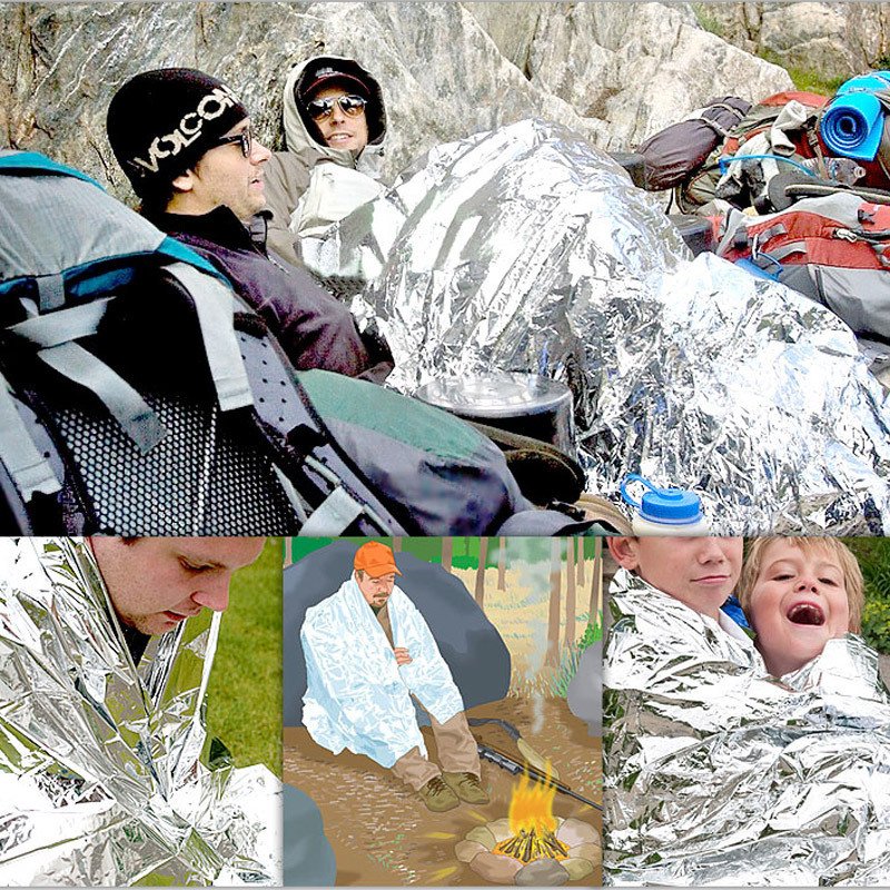 Outdoor foil polyester film insulation emergency sleeping bag