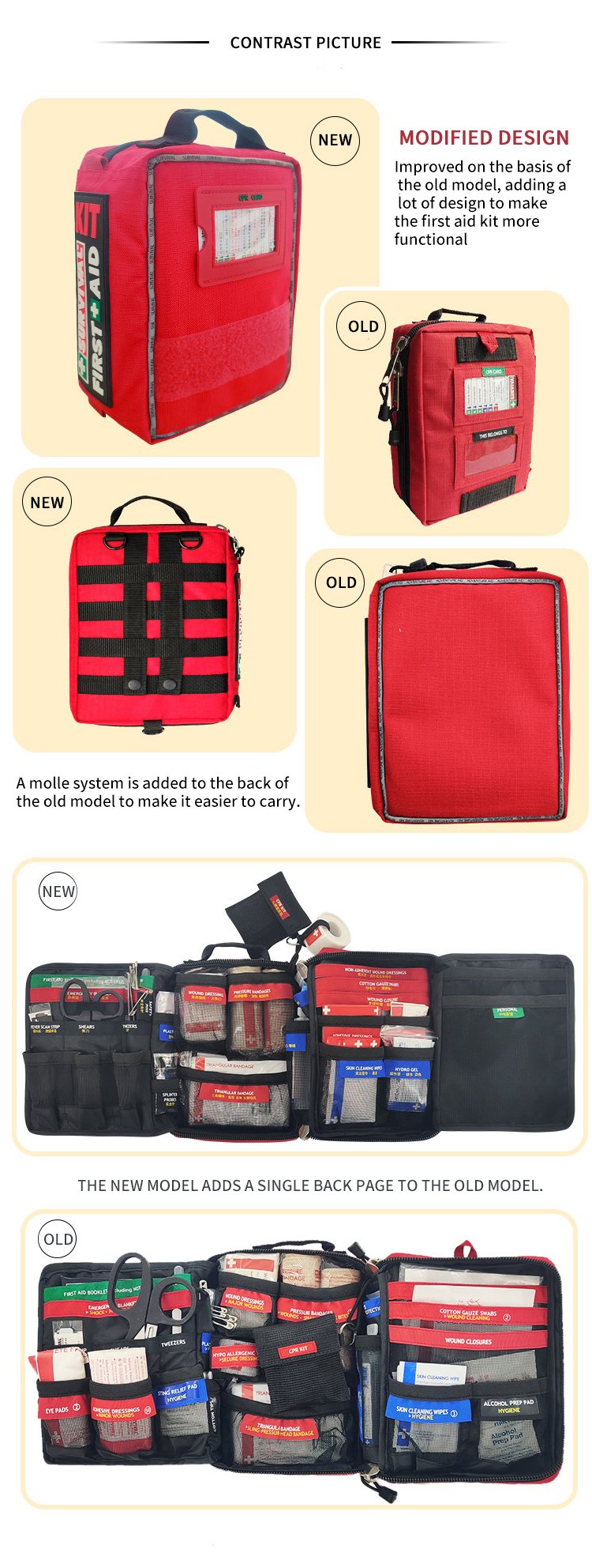 Upgraded Outdoor Emergency Lifesaving Equipment 26 in 1 First Aid Kit