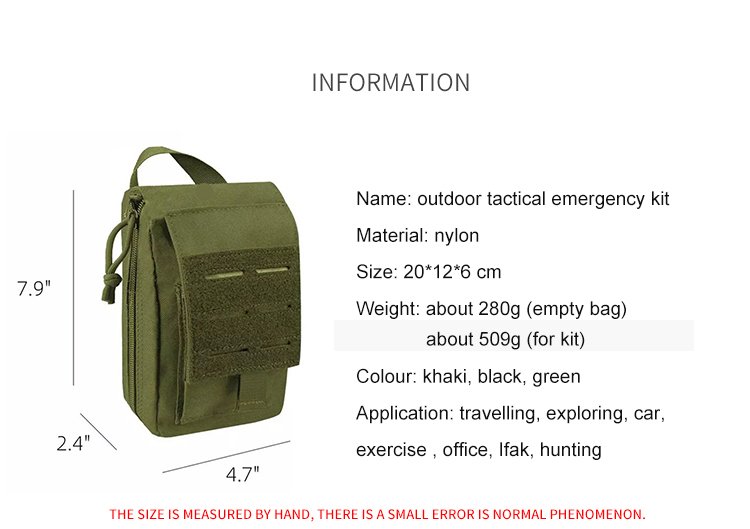 Waterproof Tactical Survival Trauma Ifak Pouch First Aid Emergency Kit For Medical Care