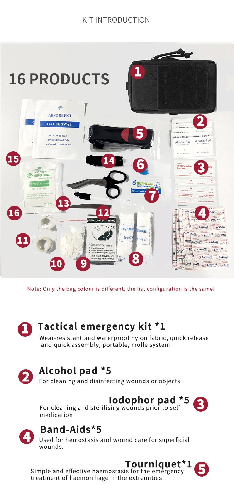 Manufacturer China Ifak Trauma Survival Tactical First Aid Kit, Bulk Outdoor