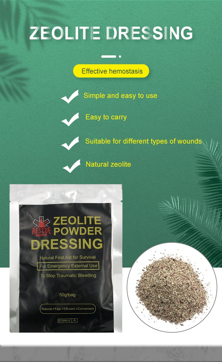 Tactical Medical Emergency Zeolite Dressing For Outdoor Camping Hiking External Trauma Wound