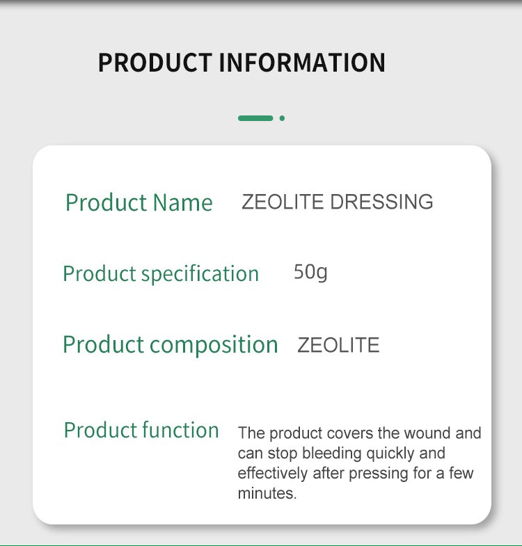 Tactical Medical Emergency Zeolite Dressing For Outdoor Camping Hiking External Trauma Wound