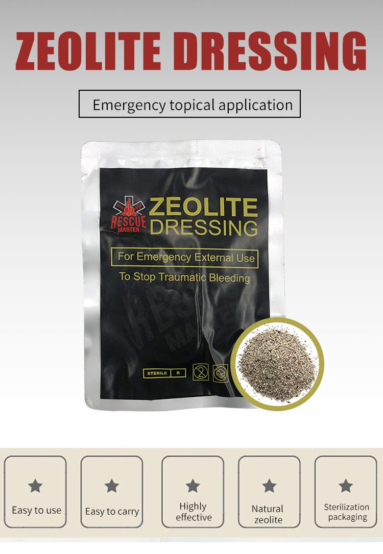 Wholesale of tactical medical and military fast hemostatic zeolite dressings in factories