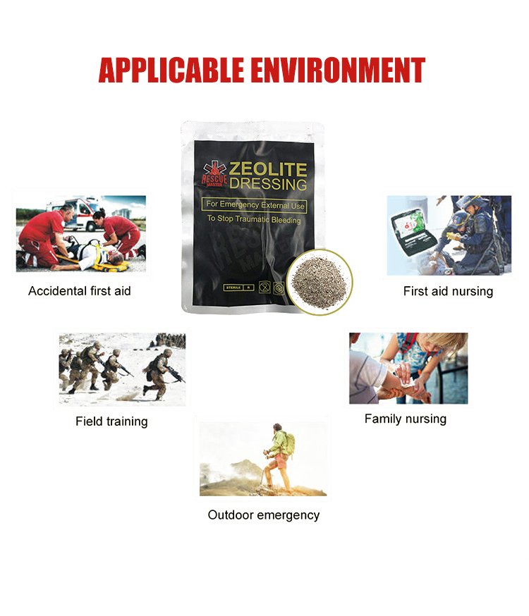 Wholesale of tactical medical and military fast hemostatic zeolite dressings in factories