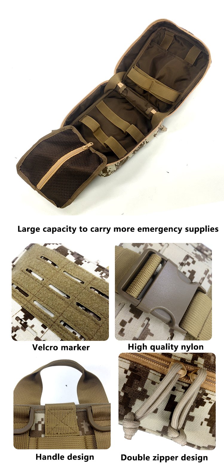 Tactical Emergency Survival Kit Camping Trauma Survival First Aid Equipment Molle Kit Nylon Ifak Trauma First Aid Kit