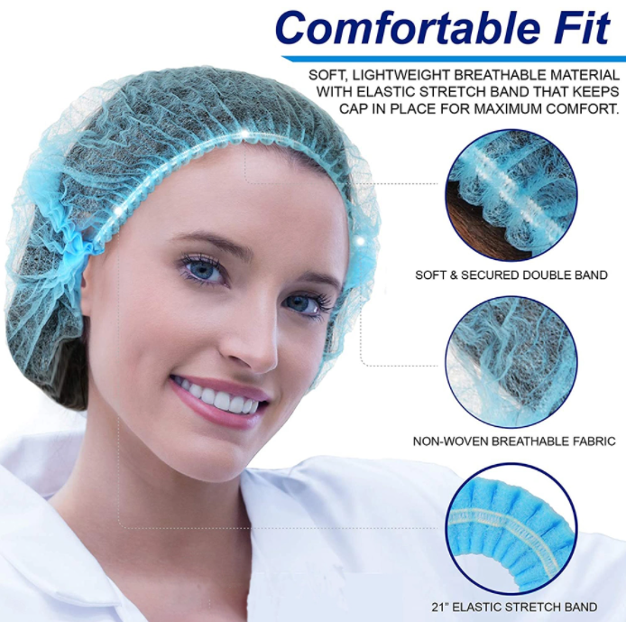 Factory's high-quality medical non-woven fabric disposable strip protective single hat elastic fluffy clip hat strip hat