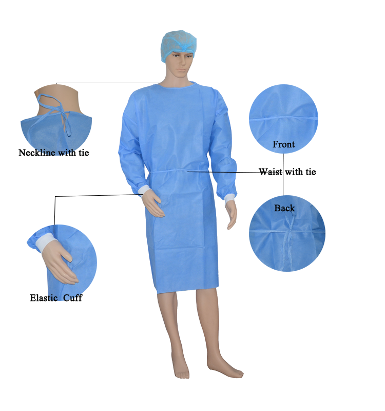 Medical Surgical Gown Disposable Sterile Gowns Isolation Medicos Hospital Protective Gown