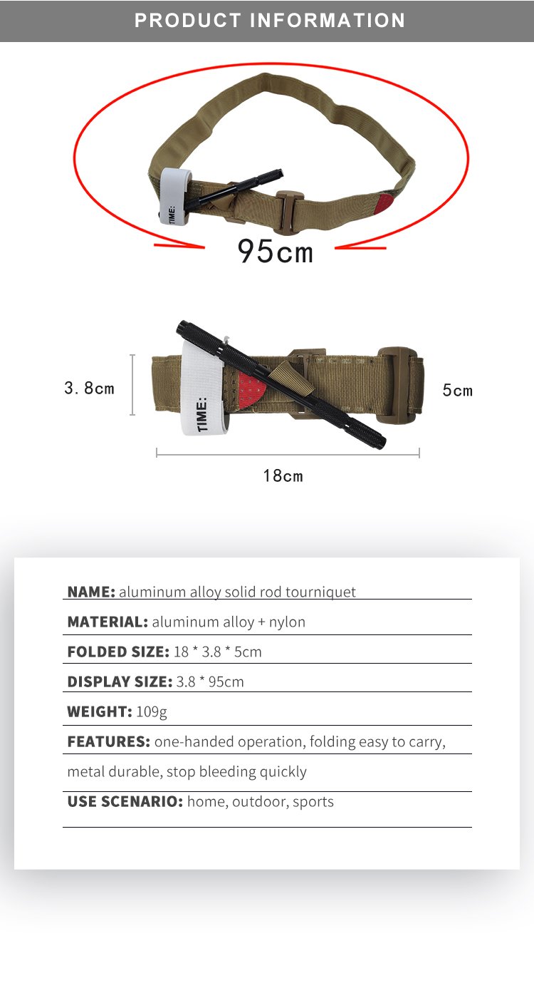 Color Tourniquet CAT Outdoor Tactical Spinning Tourniquet Single Hand Operation Arterial Emergency Color Tourniquet