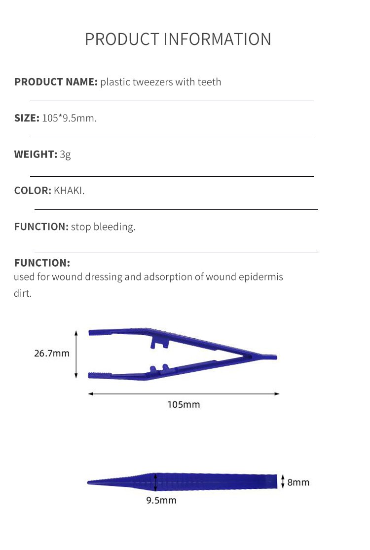 Wholesale Sterile Medical Forceps Surgical Instruments Disposable Dental Tweezers Single Use Plastic MST Manual Plastic Pliers