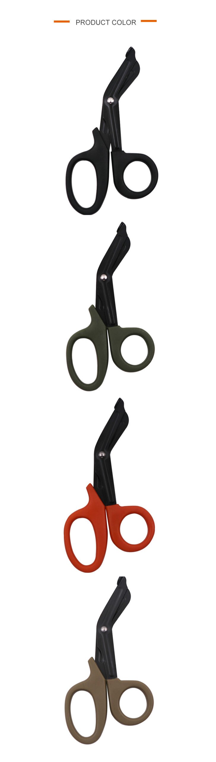 Factory Straight Hair Black Outdoor Portable Stainless Steel Bandage Scissors Multifunctional Medical Bandage Scissors