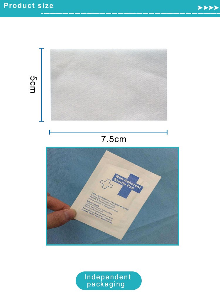 First Aid Kit Accessories Disposable Wound Non-stick Pad Non-Woven Non-stick Pad Wound Disinfection Dressing Pad 5*7.5cm