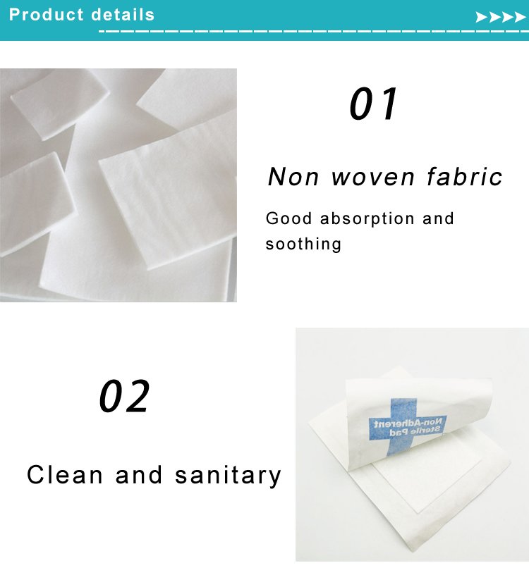 First Aid Kit Accessories Disposable Wound Non-stick Pad Non-Woven Non-stick Pad Wound Disinfection Dressing Pad 5*7.5cm