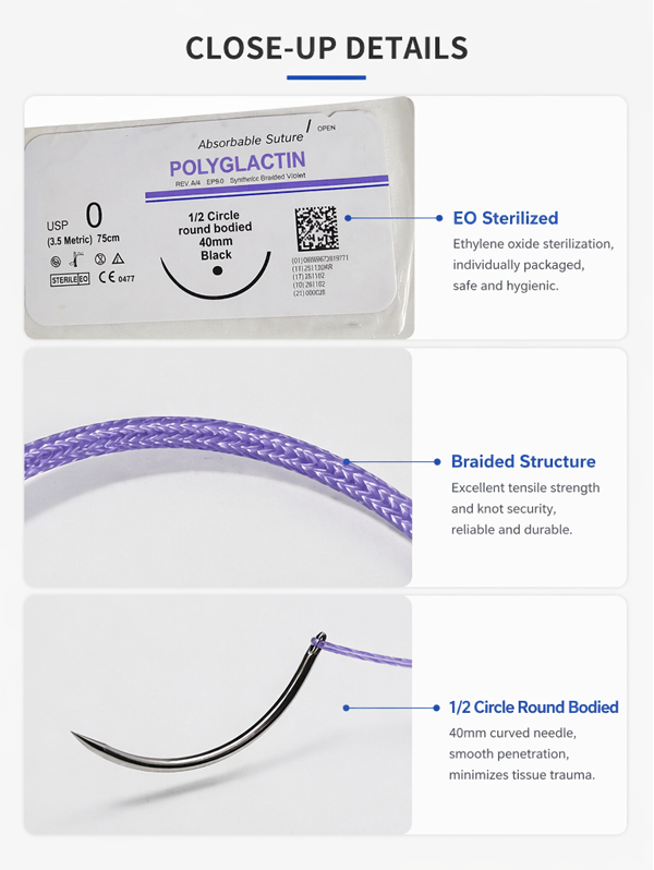 Medical Supplier Pga /polyglycolic Acid Surgical Needled Suture Thread With Suture Needle Disposable Medical Surgical Suture polyglycolic Acid surgical Suture Thread Factory Direct Sales China Manufacturer