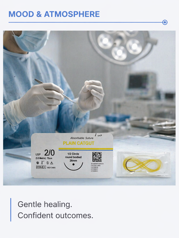 Factory Direct Sales Plain Catgut Absorbable Surgical Sutures Ce Certified Medical Grade Sterile Usp4-7/0 Model For General Surgery Source Factory